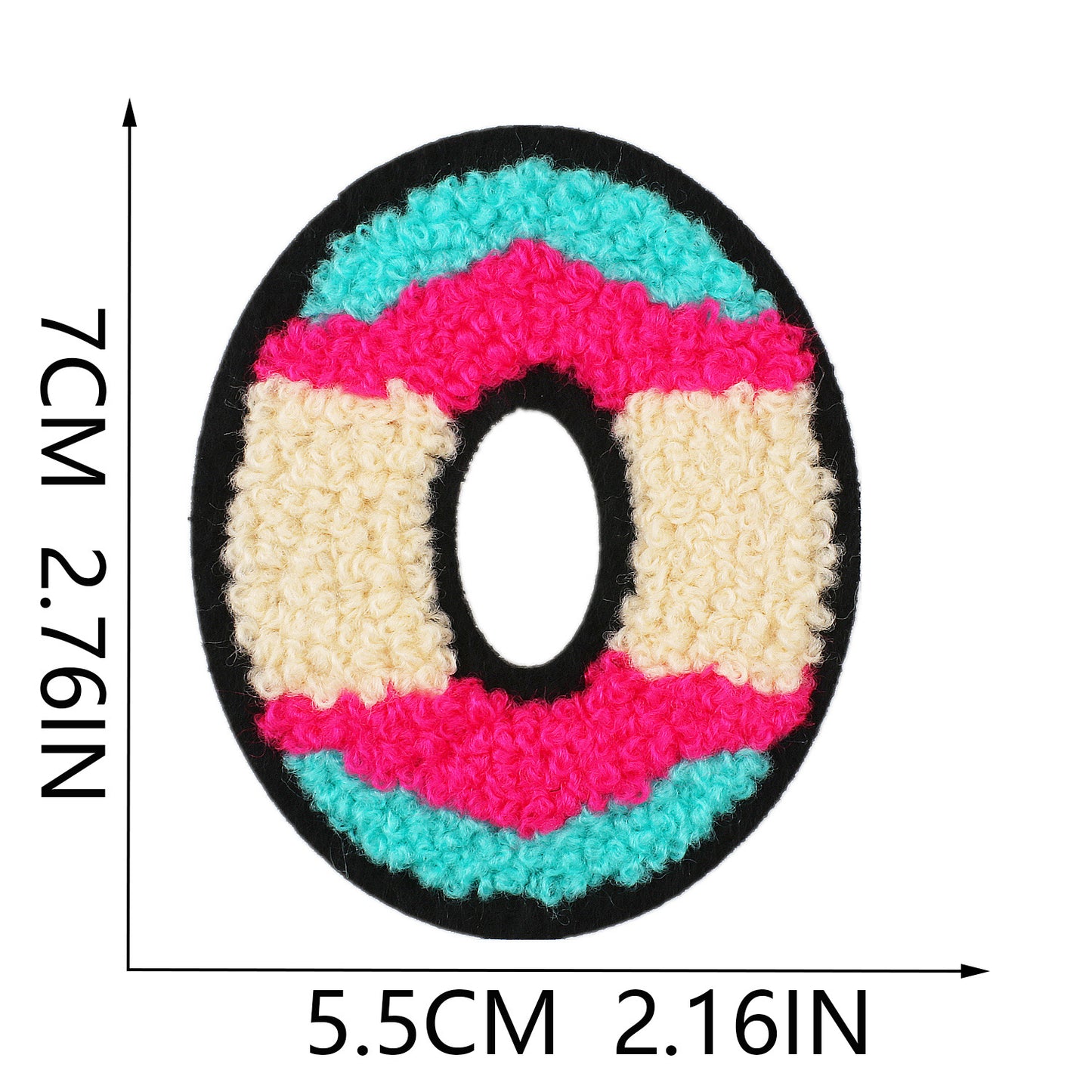 Iron-On Graffiti Color Block Chenille Letter Patch – 7cm Tall, Multi-Color Alphabet