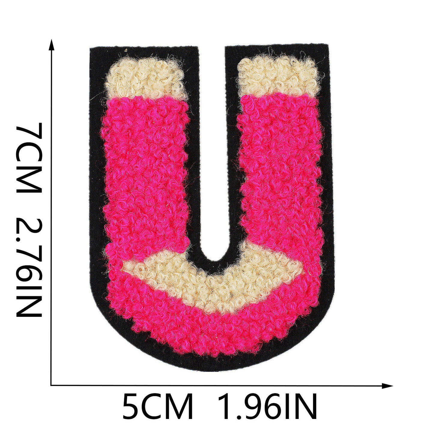 Iron-On Graffiti Color Block Chenille Letter Patch – 7cm Tall, Multi-Color Alphabet
