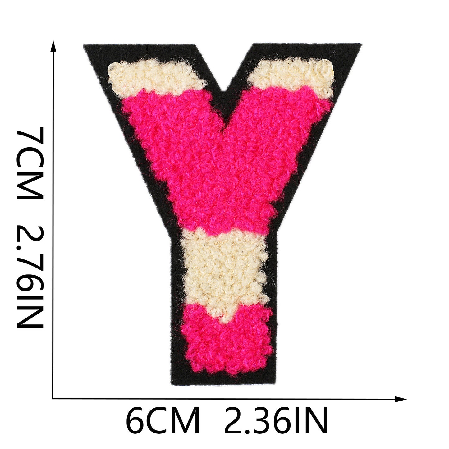 Iron-On Graffiti Color Block Chenille Letter Patch – 7cm Tall, Multi-Color Alphabet