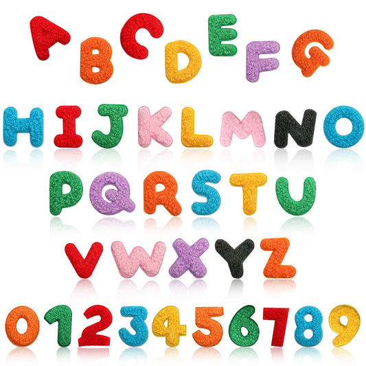 Iron-On Chenille Letter & Number Patches | A–Z Alphabet & 0–9 | DIY Clothes, Bags & Crafts