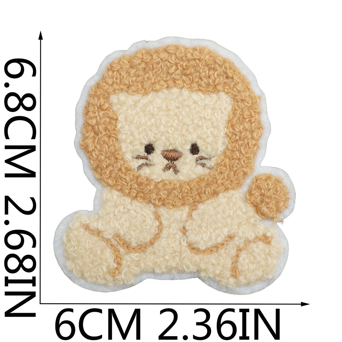16pcs Iron-On Chenille Patch Set | Cute Teddy Bear, Panda and Lion Designs