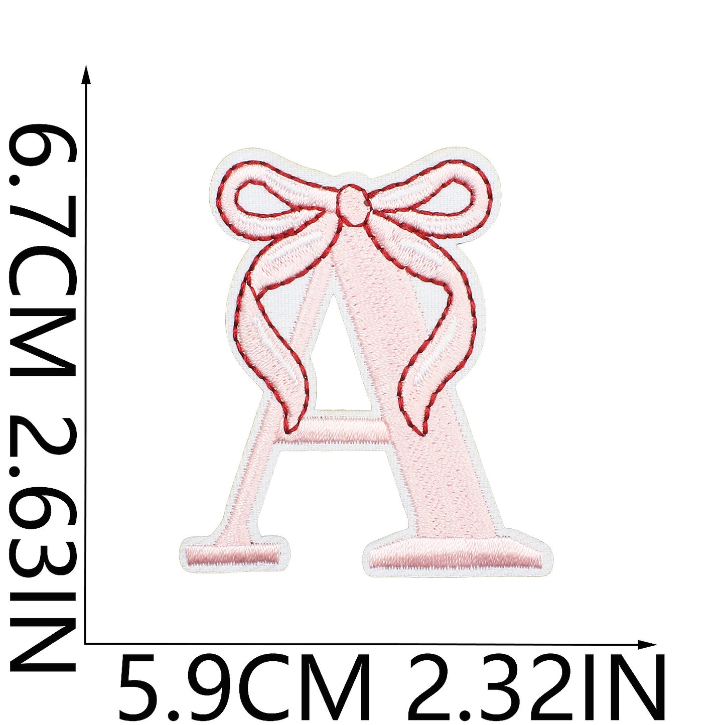 Cute Bow Embroidered Letter Patches A-Z | Iron-On Alphabet
