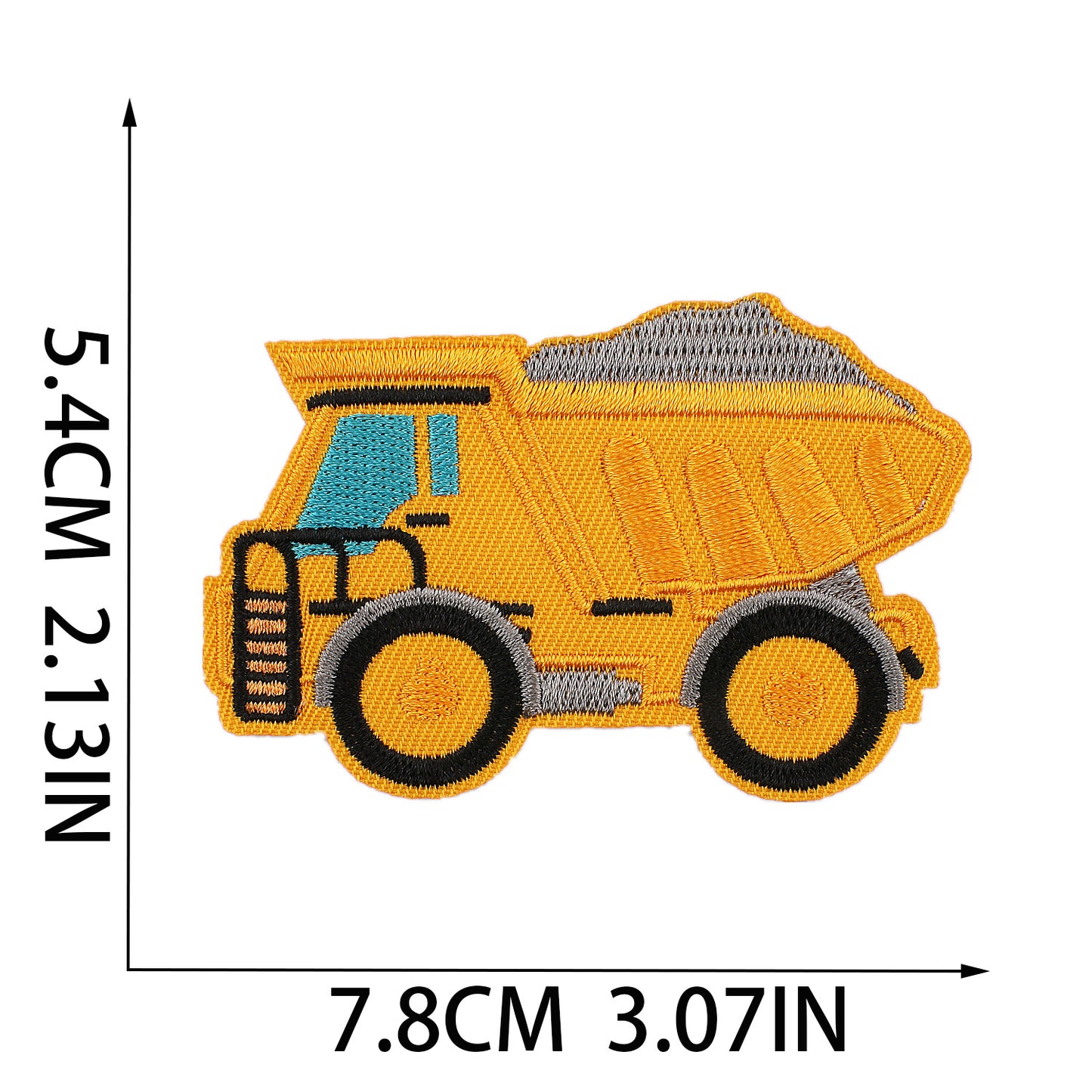 Iron-On Cute Cartoon Construction Vehicles Bulldozer & Excavator Embroidery Patch for Kids’ Clothing