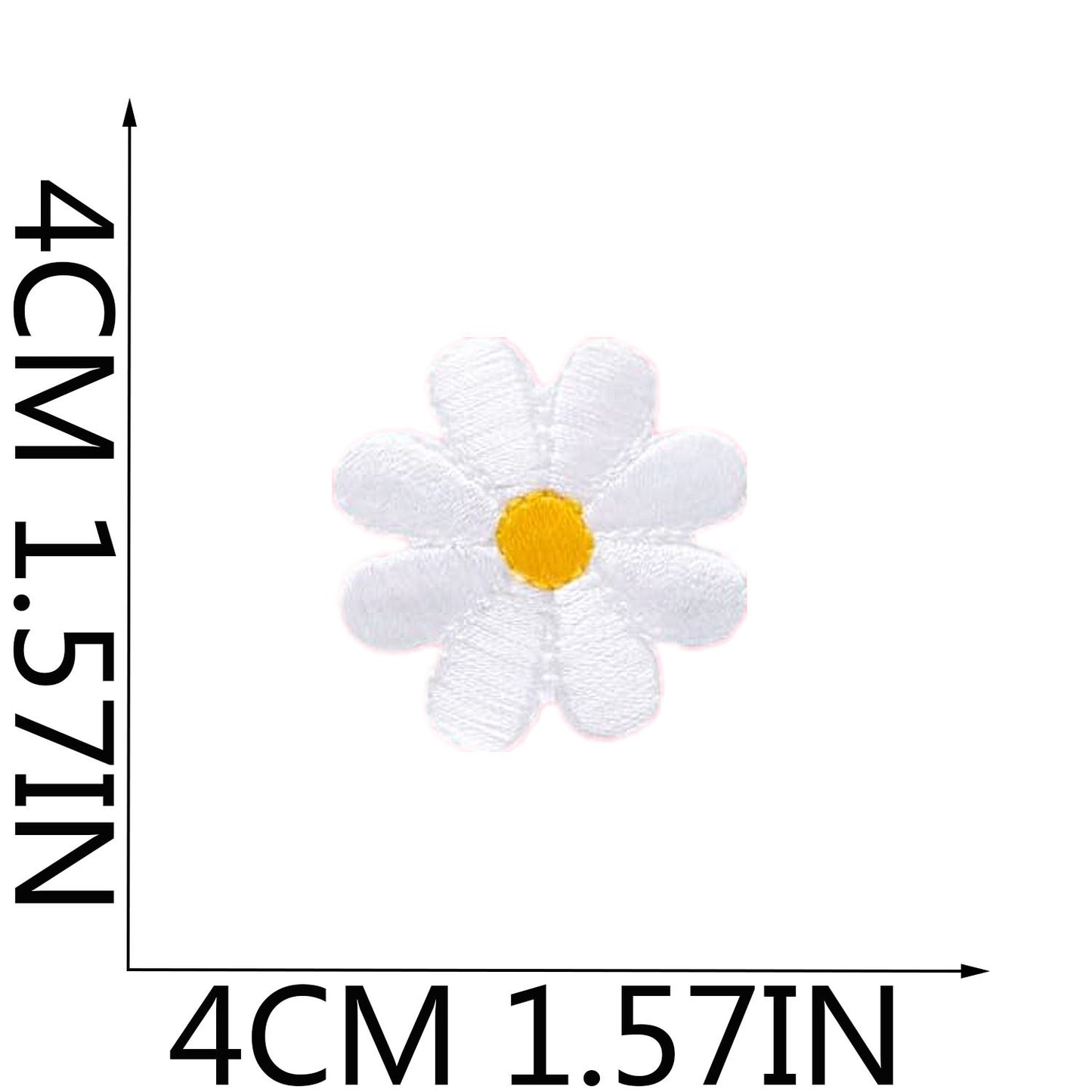 Iron-On Cute White Floral Embroidery Patch– 7cm 6cm 4cm Tall