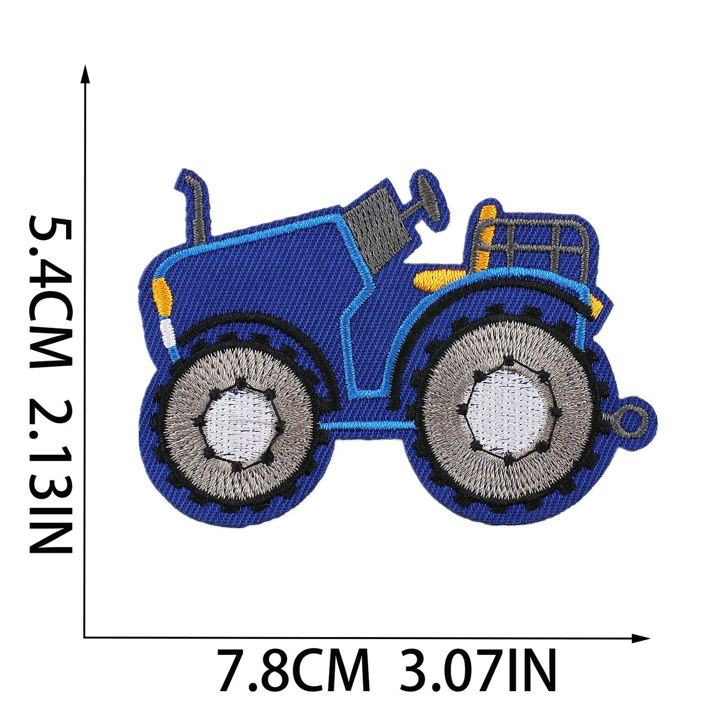 Iron-On Cute Cartoon Construction Vehicles Bulldozer & Excavator Embroidery Patch for Kids’ Clothing