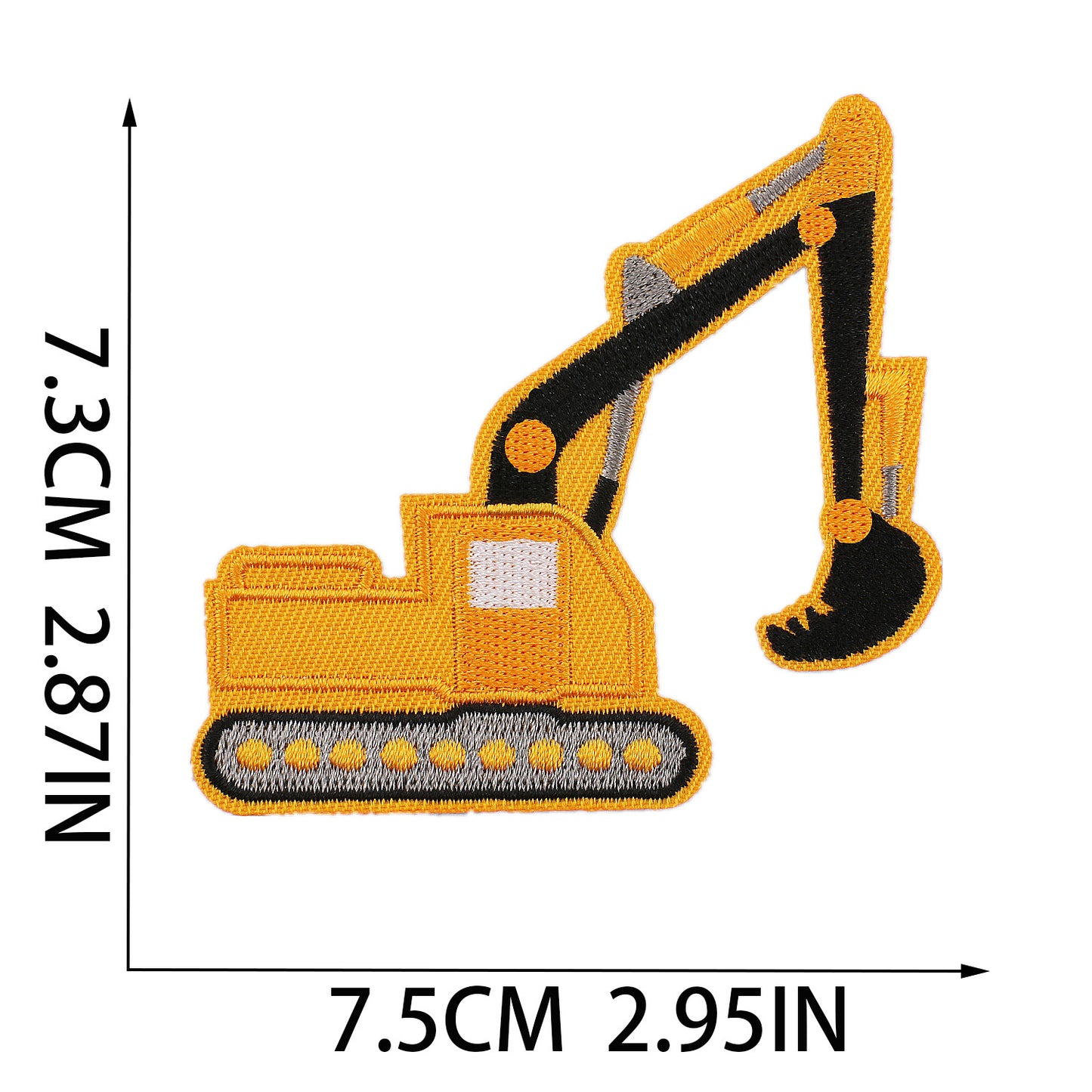 Iron-On Cute Cartoon Construction Vehicles Bulldozer & Excavator Embroidery Patch for Kids’ Clothing