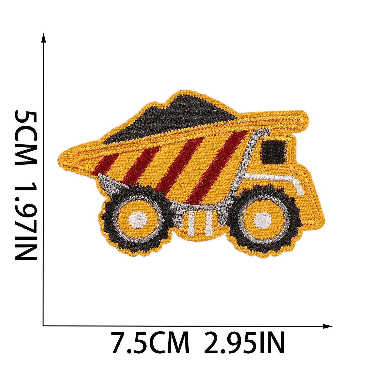 Iron-On Cute Cartoon Construction Vehicles Bulldozer & Excavator Embroidery Patch for Kids’ Clothing