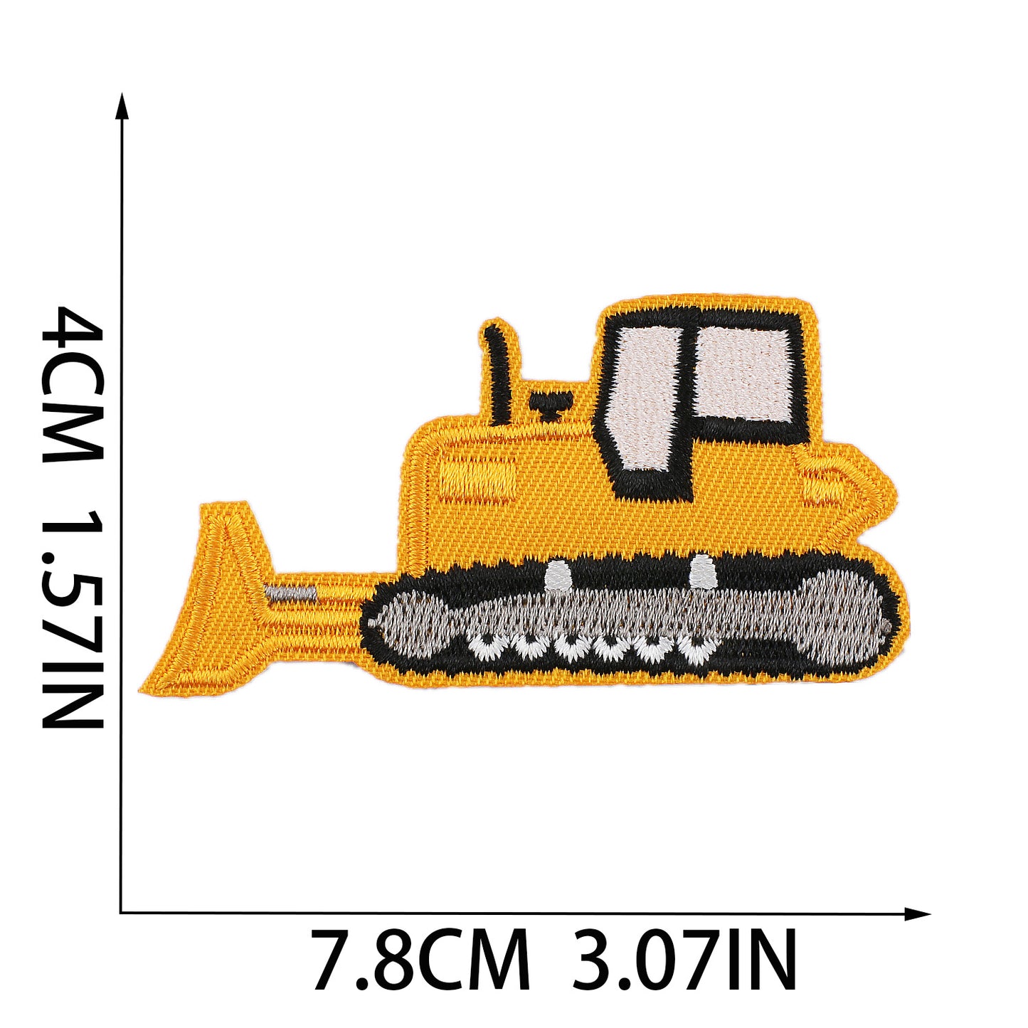 Iron-On Cute Cartoon Construction Vehicles Bulldozer & Excavator Embroidery Patch for Kids’ Clothing