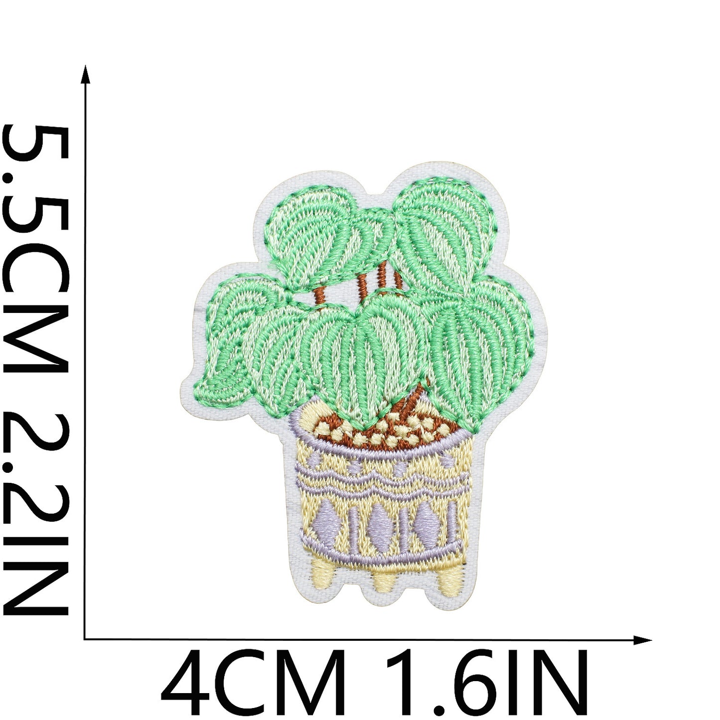 Iron-On Cute Potted Flower Embroidery Patch