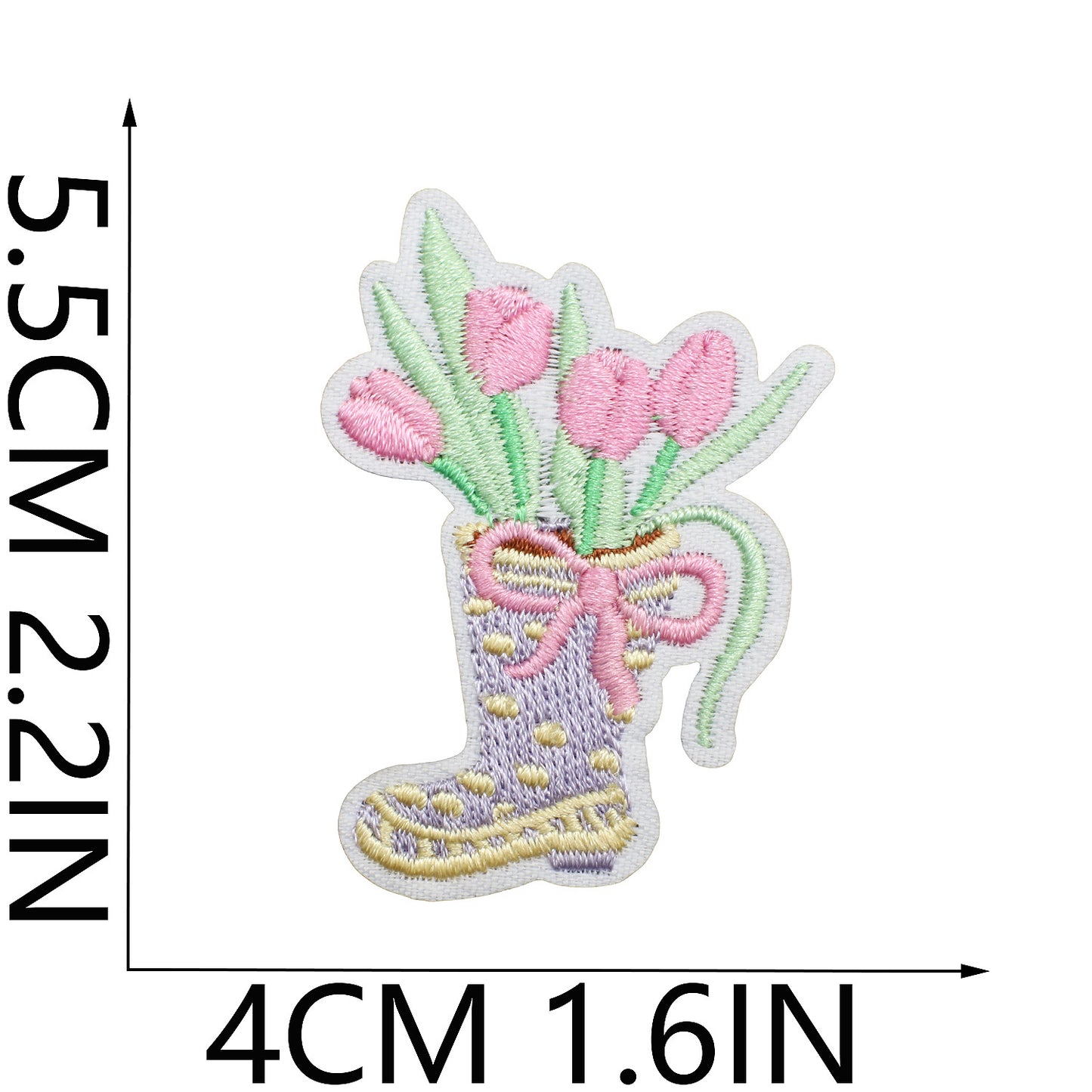 Iron-On Cute Potted Flower Embroidery Patch