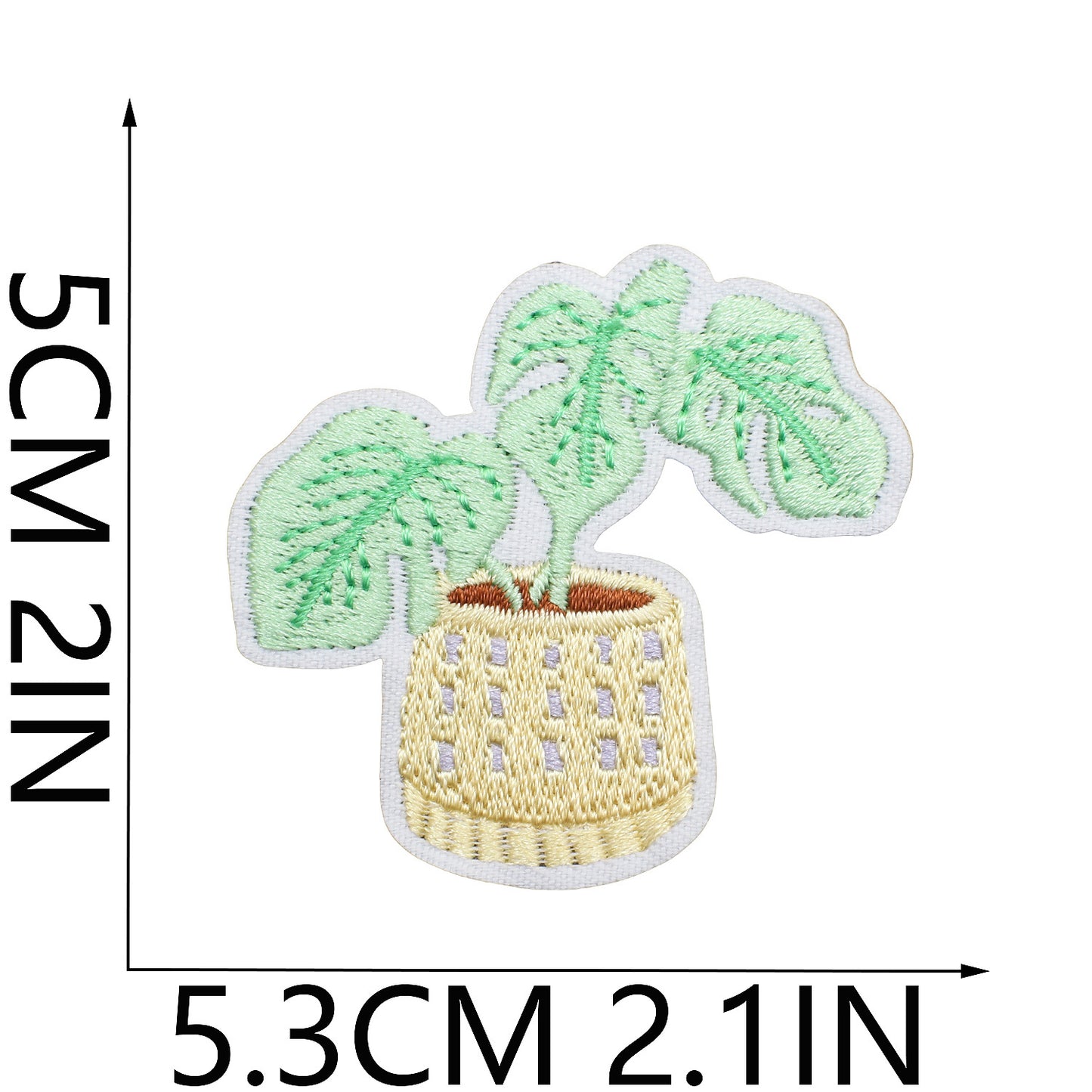 Iron-On Cute Potted Flower Embroidery Patch