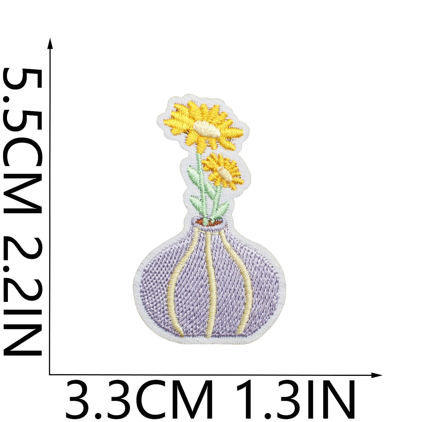 Iron-On Cute Potted Flower Embroidery Patch