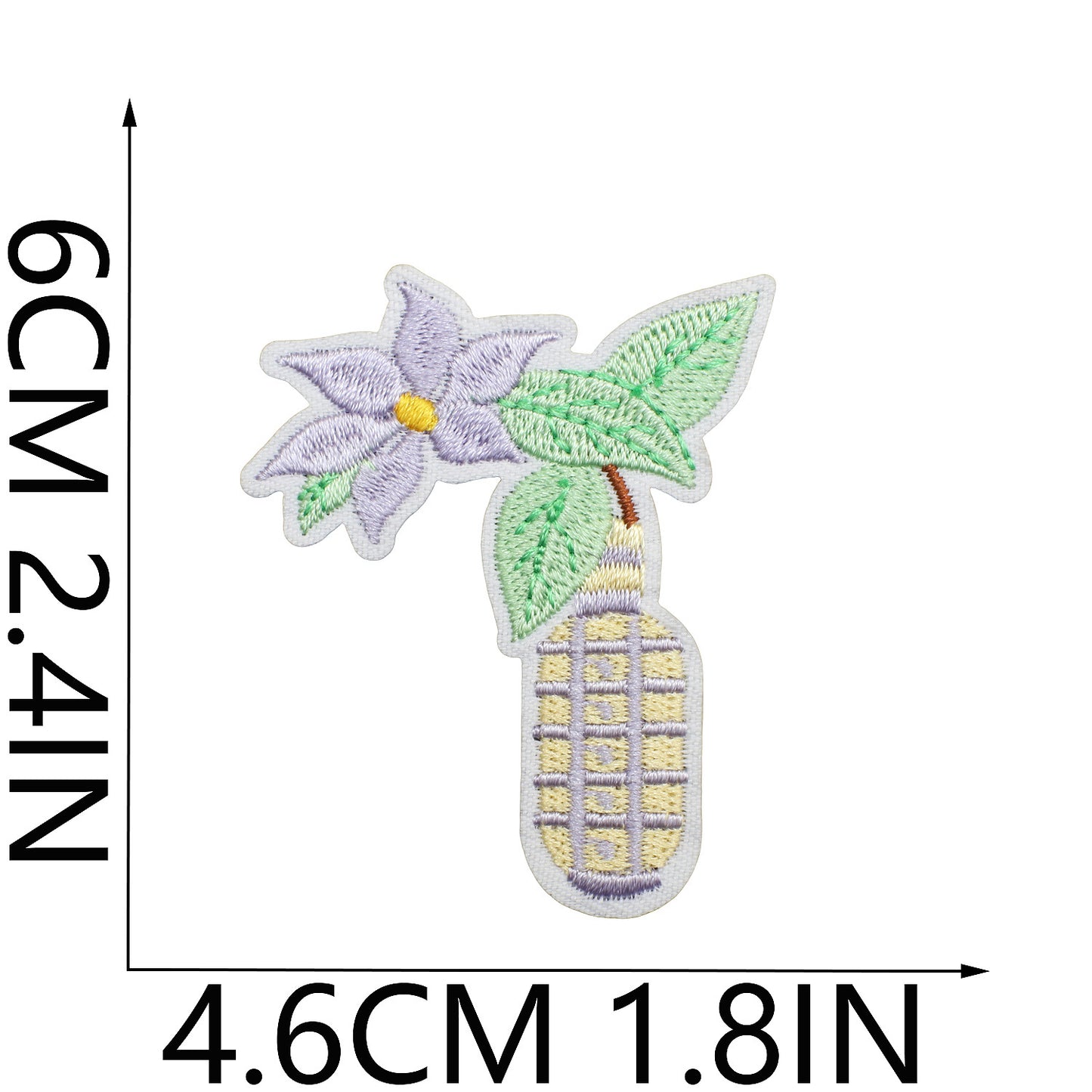 Iron-On Cute Potted Flower Embroidery Patch