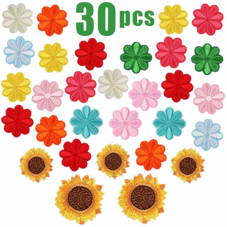 Iron-On Flower and Sunflower Embroidery Patch –  4cm 4.5cm 6cmTall