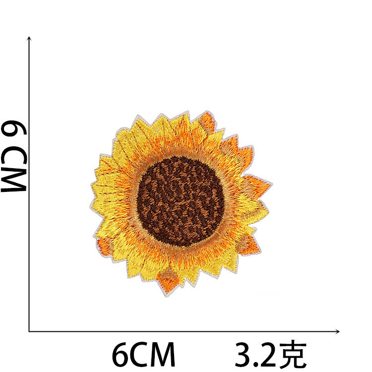 Iron-On Flower and Sunflower Embroidery Patch –  4cm 4.5cm 6cmTall
