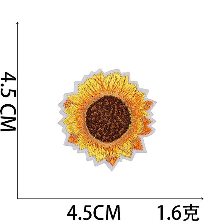 Iron-On Flower and Sunflower Embroidery Patch –  4cm 4.5cm 6cmTall