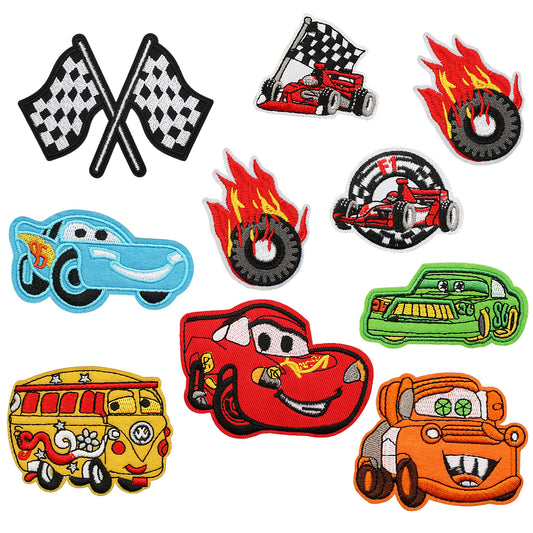 Iron-On Cartoon Racing Cars Embroidery Patch