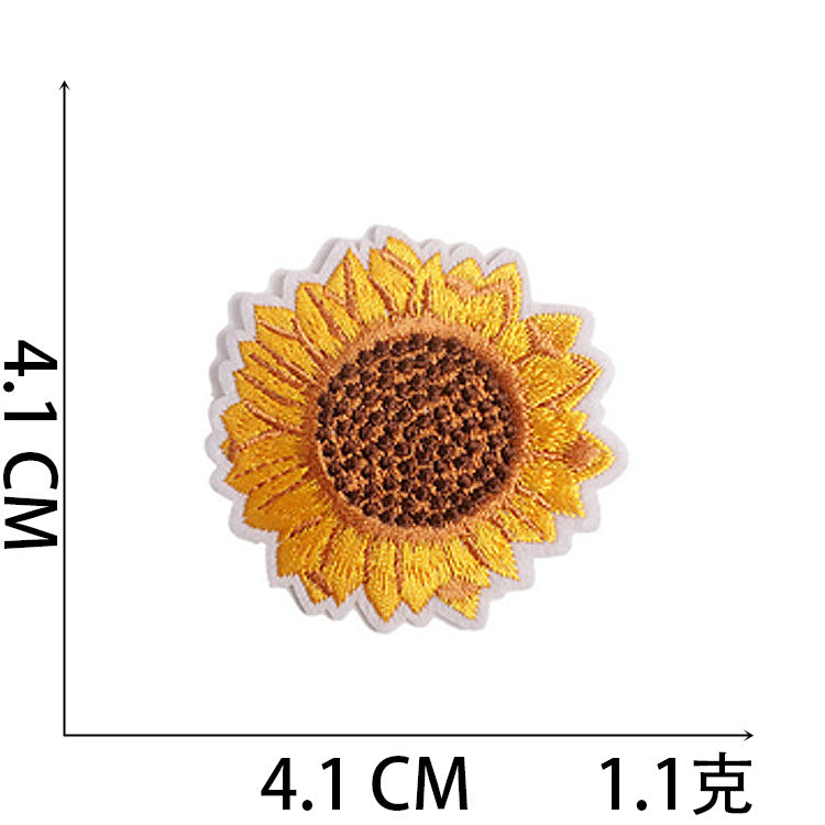 Iron-On  Sunflower Embroidery Patch
