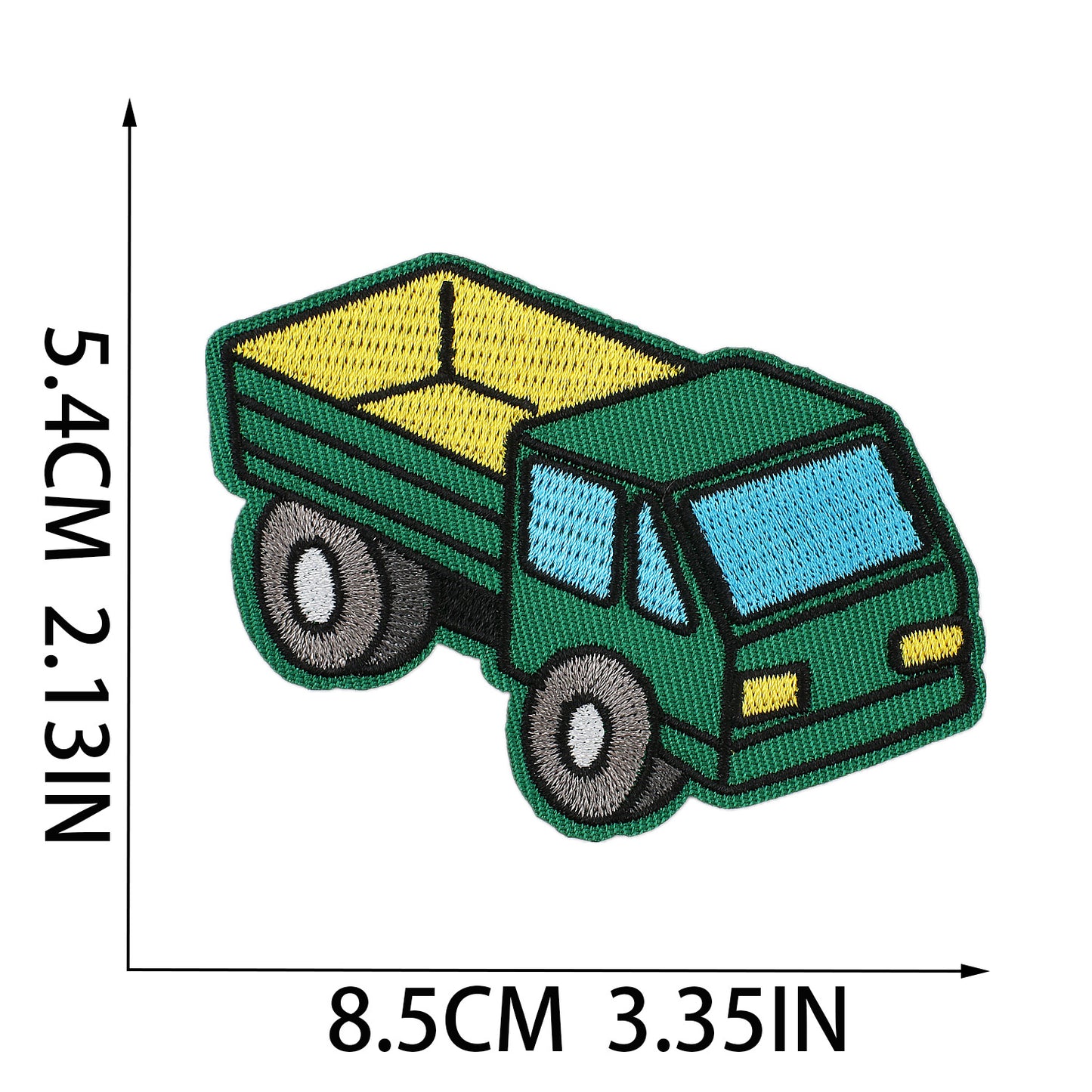 Iron-On Cute Cartoon Cars, Construction Vehicles, Bulldozers, Excavators & Double-Decker Bus Embroidery Patch for Kids’ Clothing