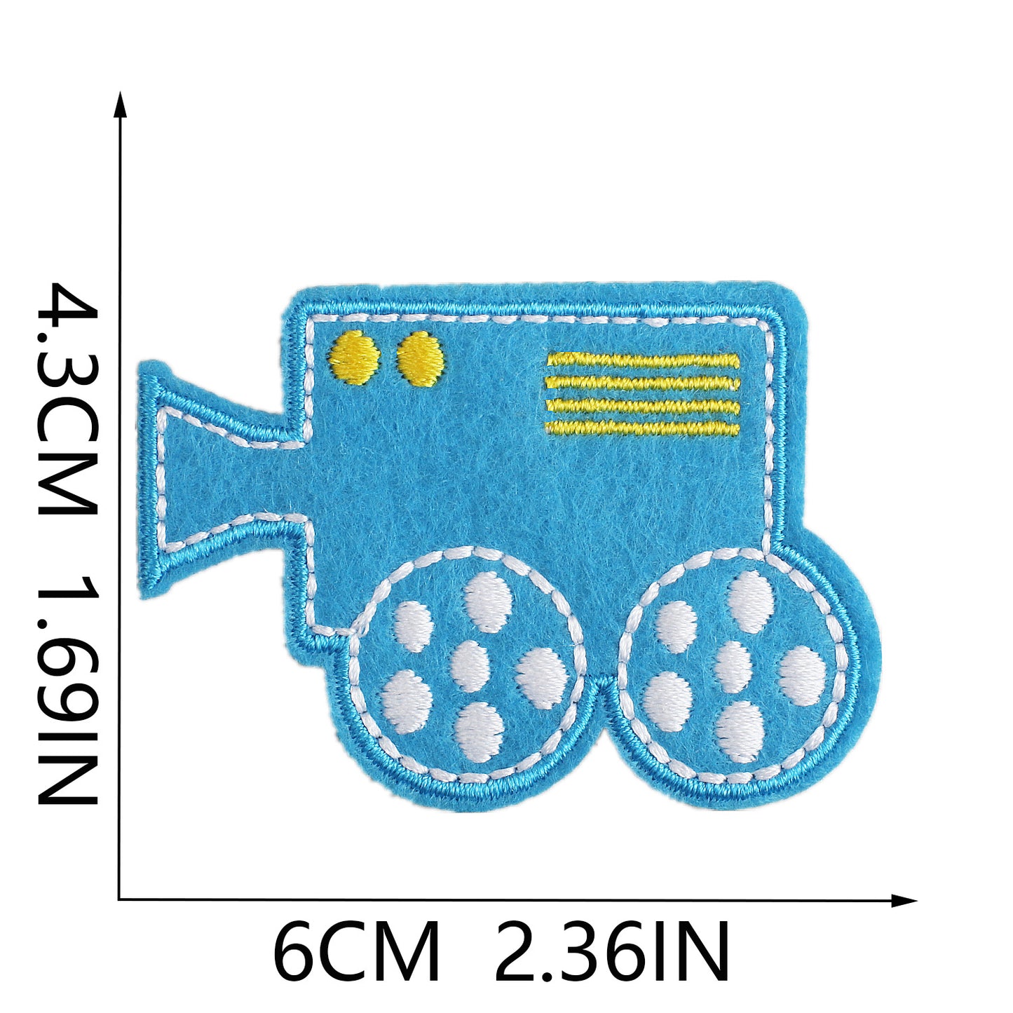 Iron-On Cute Cartoon Cars, Construction Vehicles, Bulldozers, Excavators & Double-Decker Bus Embroidery Patch for Kids’ Clothing