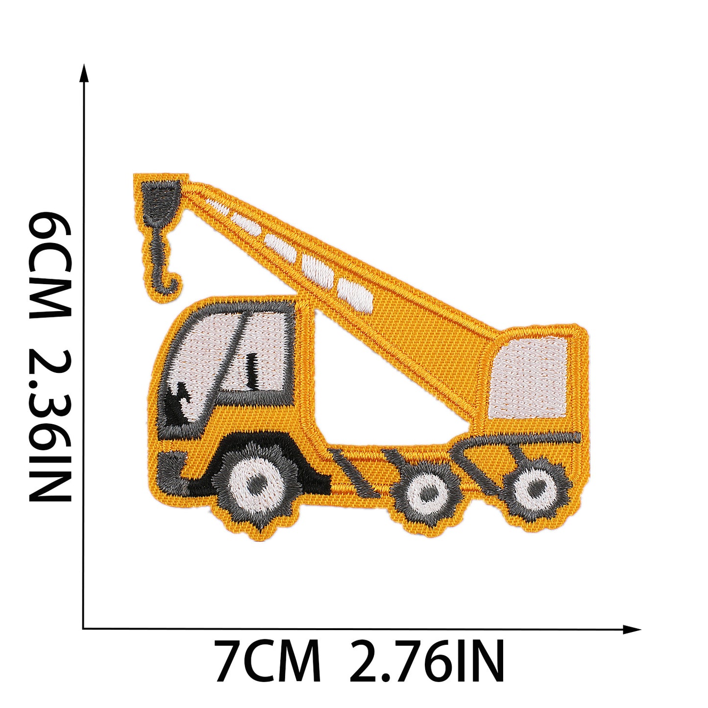 Iron-On Cute Cartoon Cars, Construction Vehicles, Bulldozers, Excavators & Double-Decker Bus Embroidery Patch for Kids’ Clothing