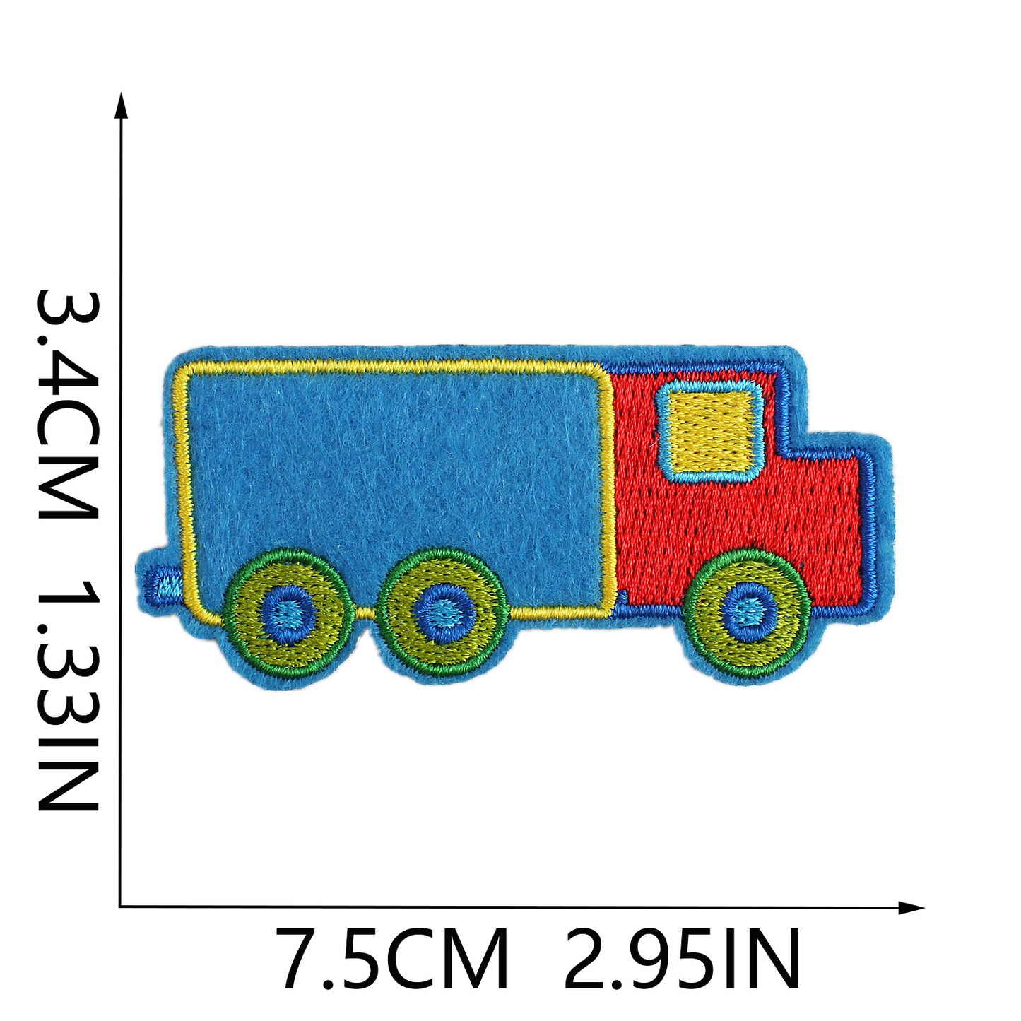 Iron-On Cute Cartoon Cars, Construction Vehicles, Bulldozers, Excavators & Double-Decker Bus Embroidery Patch for Kids’ Clothing
