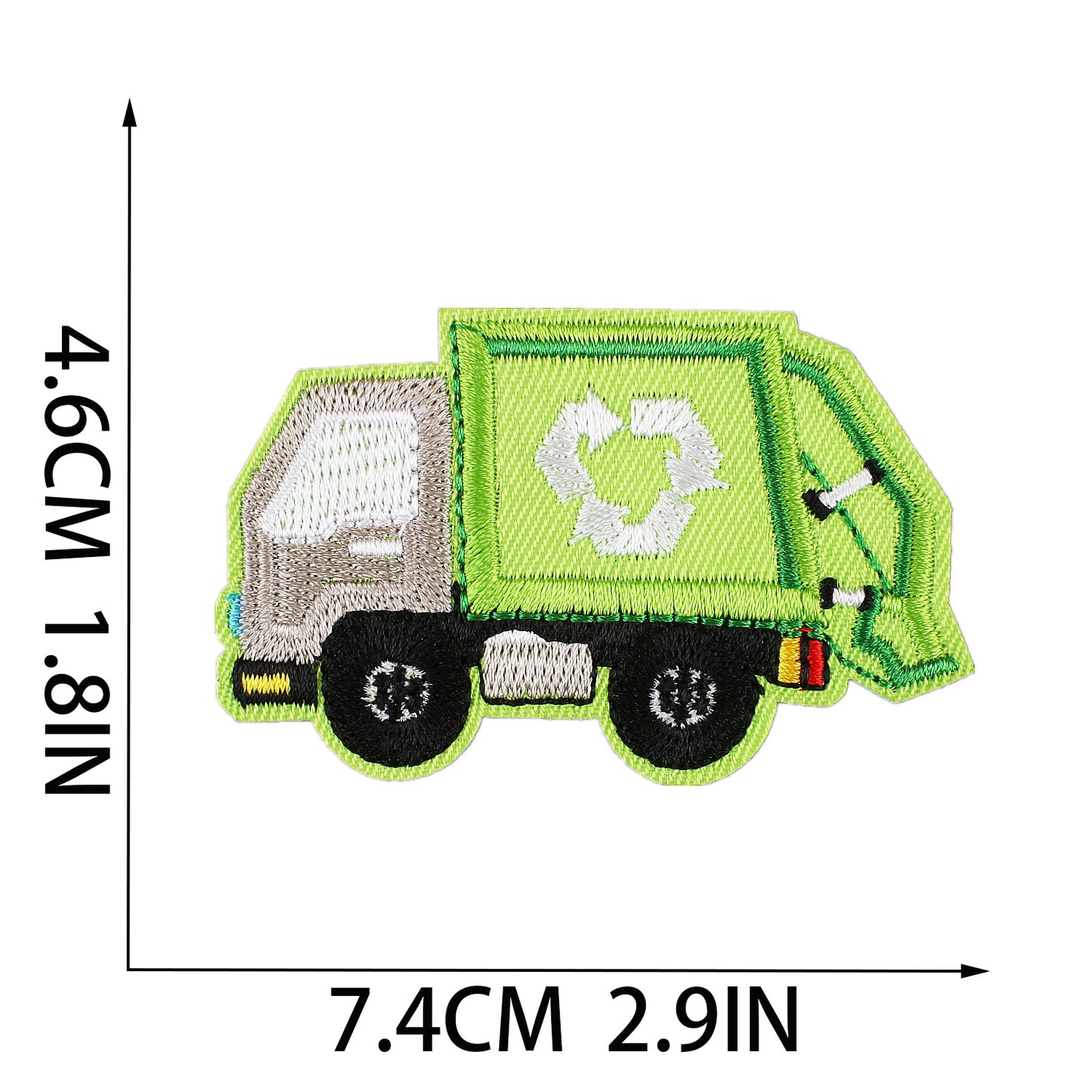 Iron-On Cute Cartoon Sanitation Truck, Ambulance, Taxi & Police Car Embroidery Patch for Kids’ Clothing