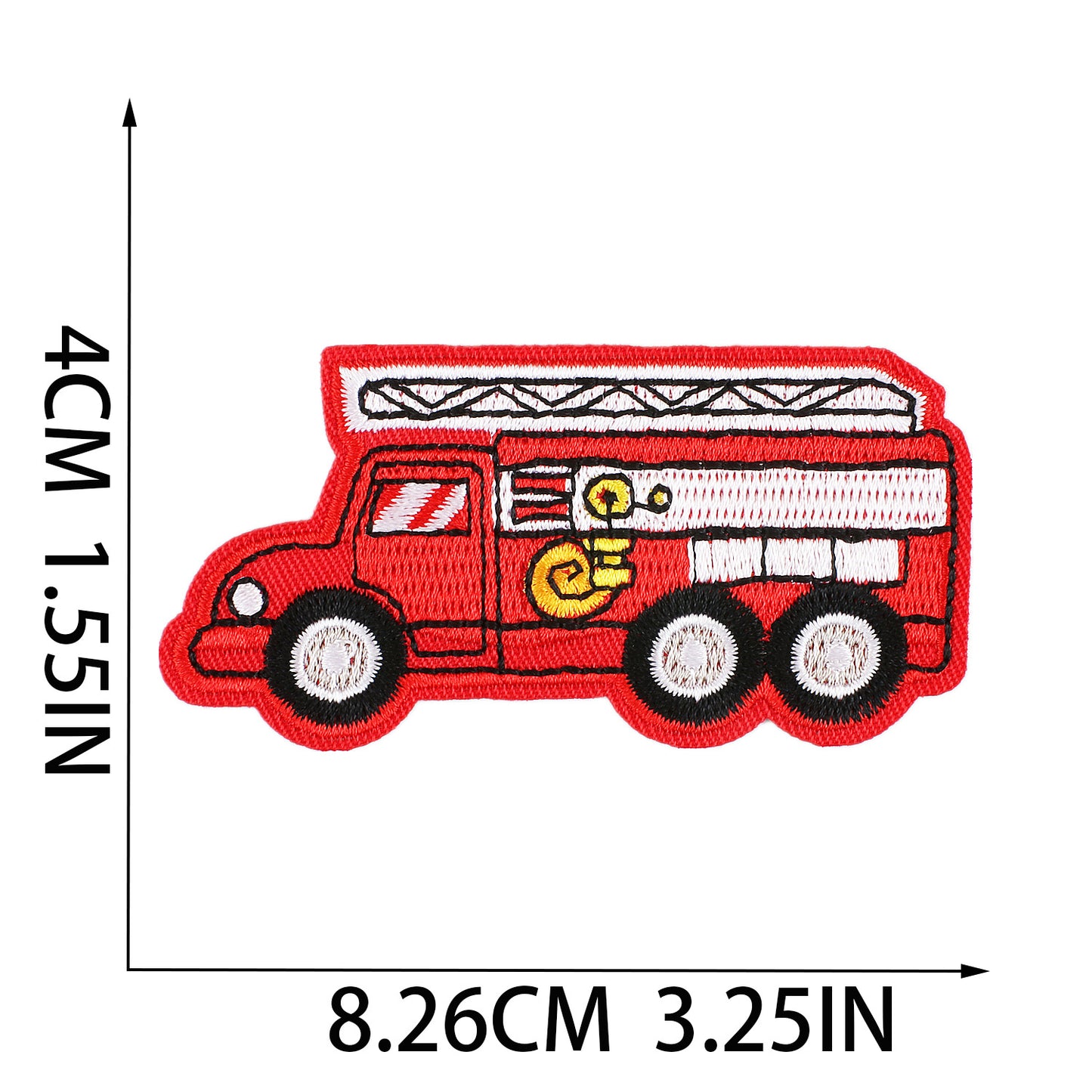 Iron-On Cute Cartoon Sanitation Truck, Ambulance, Taxi & Police Car Embroidery Patch for Kids’ Clothing