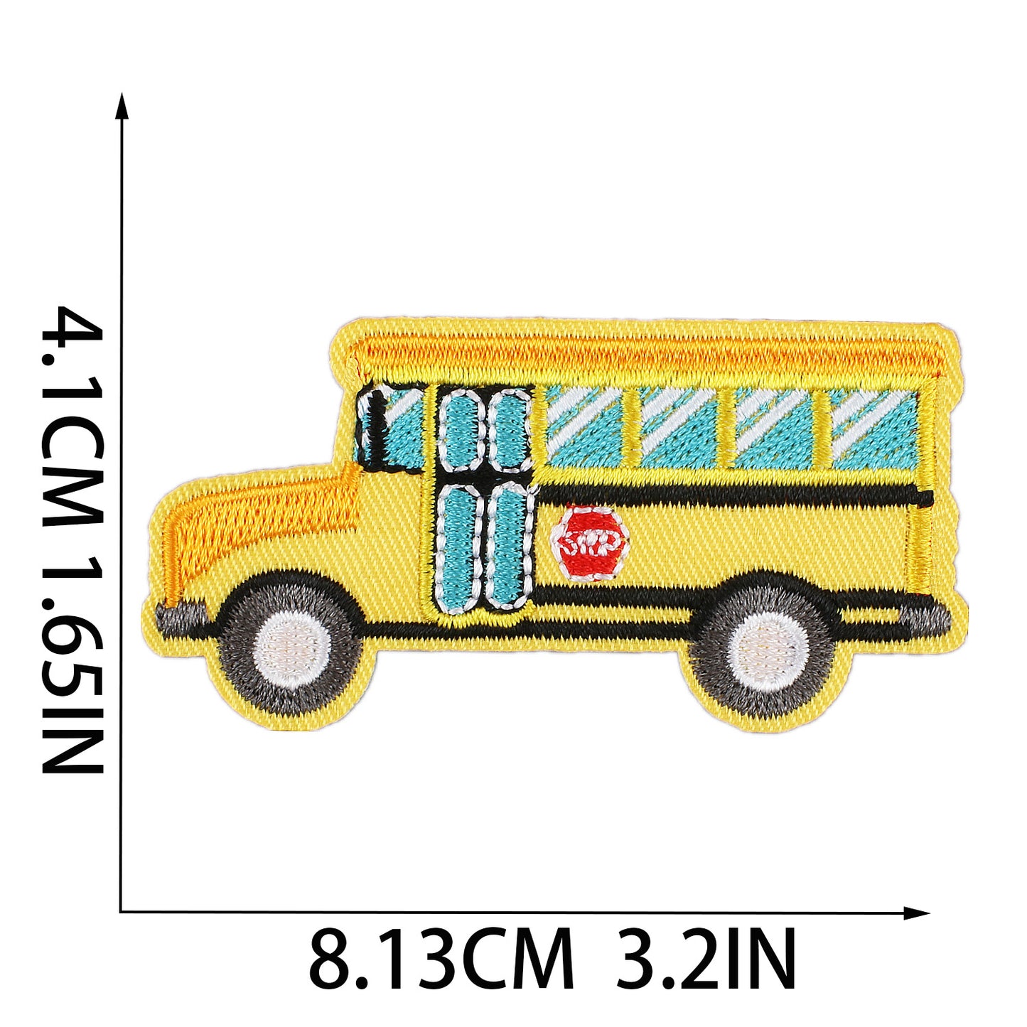 Iron-On Cute Cartoon Sanitation Truck, Ambulance, Taxi & Police Car Embroidery Patch for Kids’ Clothing
