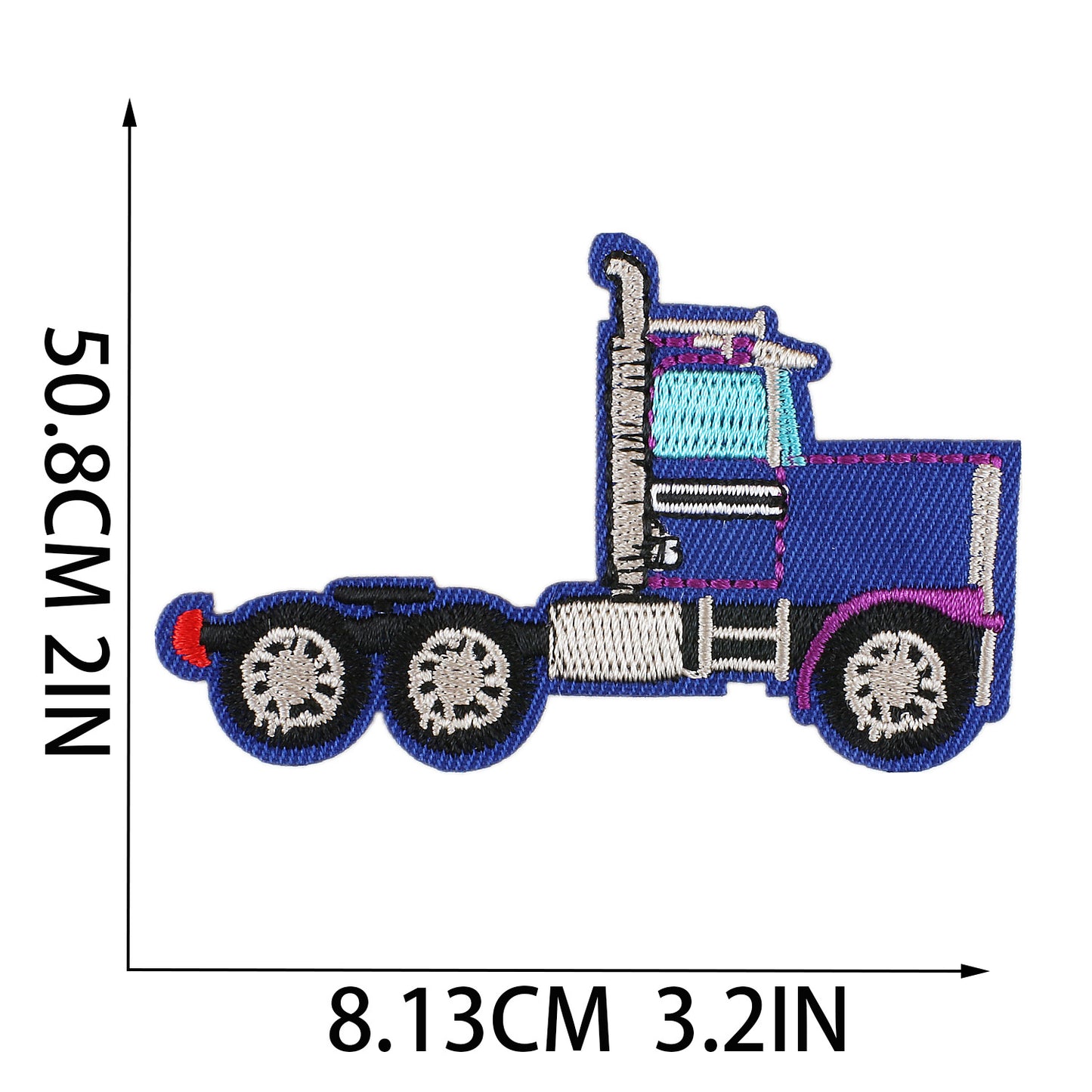 Iron-On Cute Cartoon Sanitation Truck, Ambulance, Taxi & Police Car Embroidery Patch for Kids’ Clothing