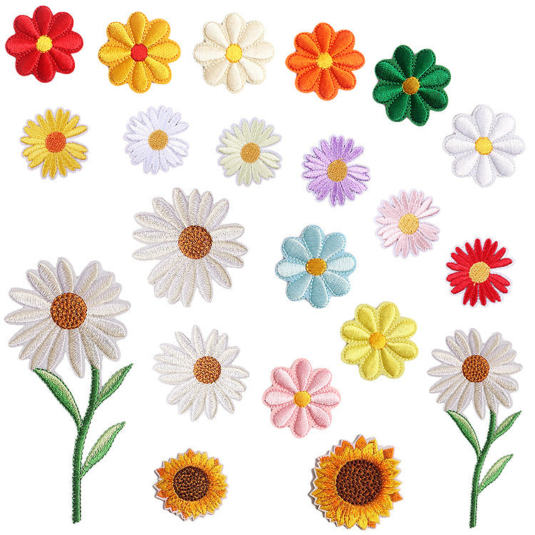 Iron-On Cute Colorful Daisy Embroidery Patch