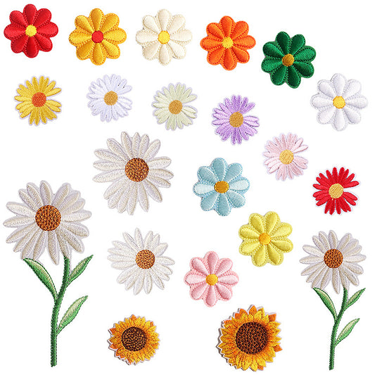 Iron-On Cute Colorful Daisy Embroidery Patch