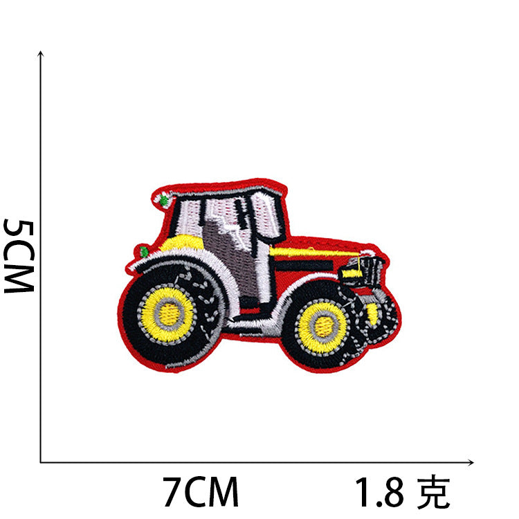 Iron-On Cute Cartoon Big Truck & Excavator Embroidery Patch for Kids’ Clothing