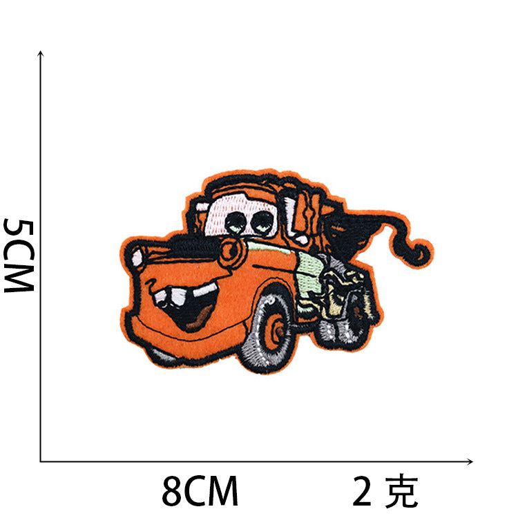 Iron-On Cute Cartoon Big Truck & Excavator Embroidery Patch for Kids’ Clothing