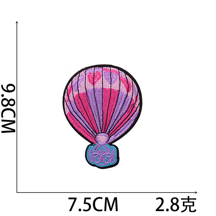 Iron-On Cute Cartoon Hot Air Balloon Embroidery Patch for Kids’ Clothing