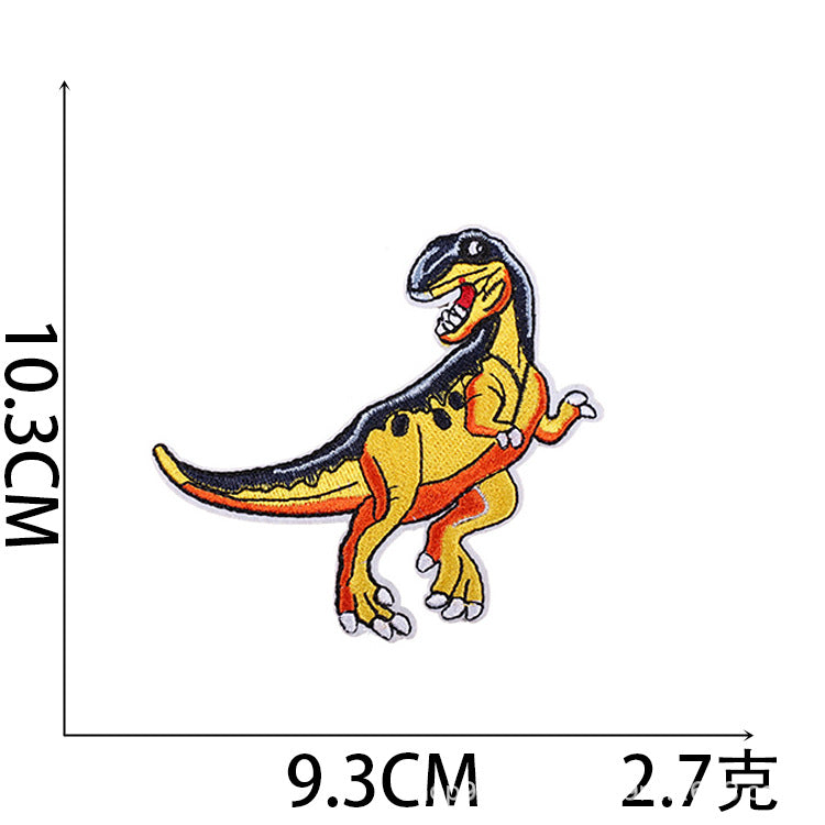 Iron-On Cute Cartoon Dinosaurs, Cars & Excavators Embroidery Patch for Kids’ Clothing