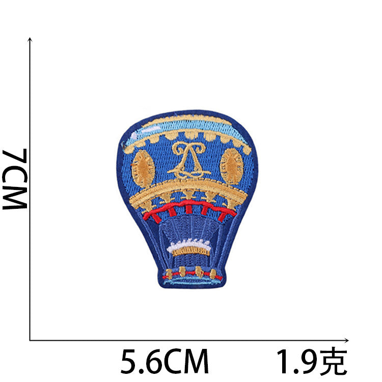 Iron-On Cute Cartoon Hot Air Balloon Embroidery Patch for Kids’ Clothing