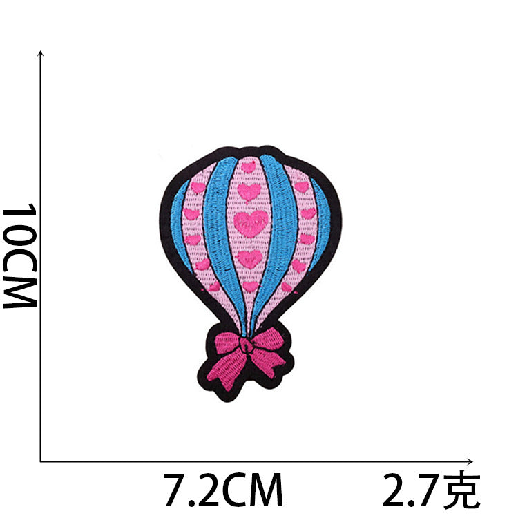 Iron-On Cute Cartoon Hot Air Balloon Embroidery Patch for Kids’ Clothing