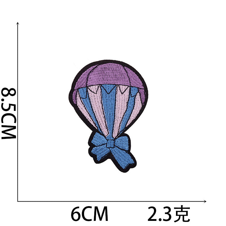 Iron-On Cute Cartoon Hot Air Balloon Embroidery Patch for Kids’ Clothing