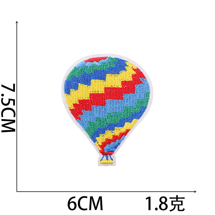 Iron-On Cute Cartoon Hot Air Balloon Embroidery Patch for Kids’ Clothing