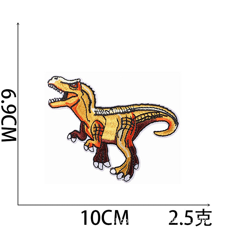Iron-On Cute Cartoon Dinosaurs, Cars & Excavators Embroidery Patch for Kids’ Clothing