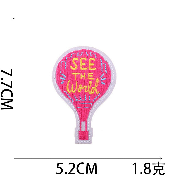 Iron-On Cute Cartoon Hot Air Balloon Embroidery Patch for Kids’ Clothing