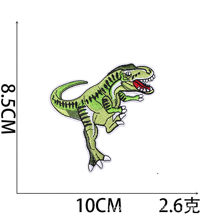 Iron-On Cute Cartoon Dinosaurs, Cars & Excavators Embroidery Patch for Kids’ Clothing