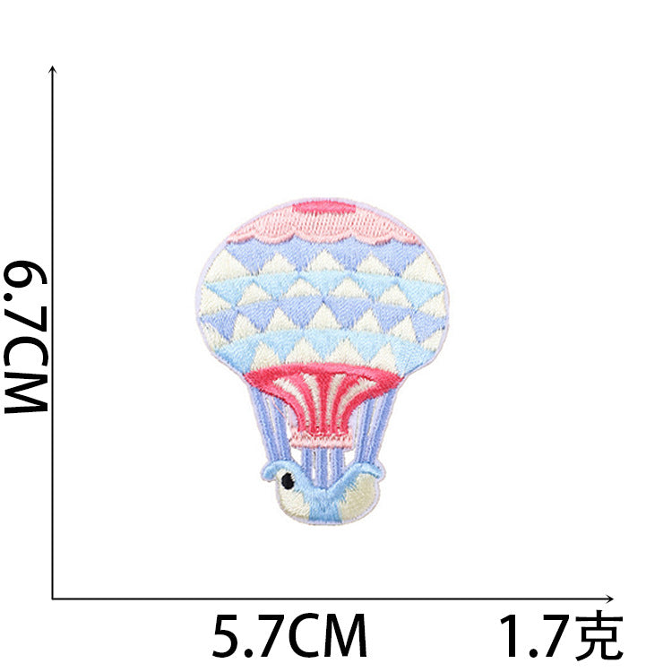 Iron-On Cute Cartoon Hot Air Balloon Embroidery Patch for Kids’ Clothing