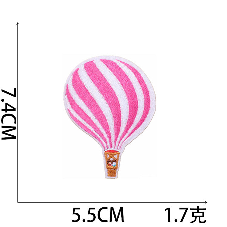 Iron-On Cute Cartoon Hot Air Balloon Embroidery Patch for Kids’ Clothing
