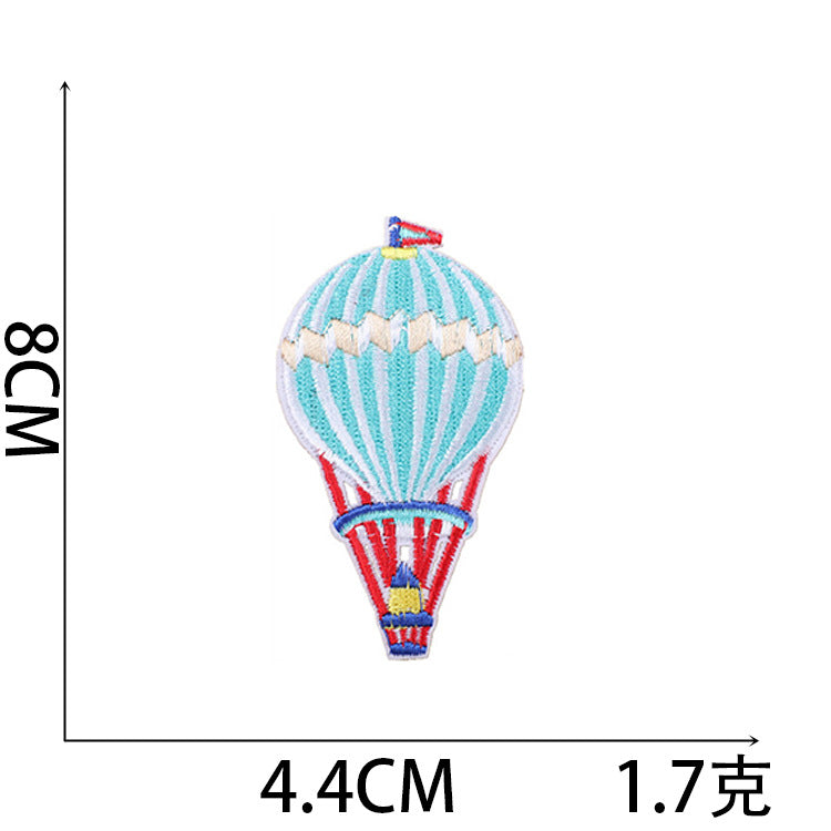 Iron-On Cute Cartoon Hot Air Balloon Embroidery Patch for Kids’ Clothing