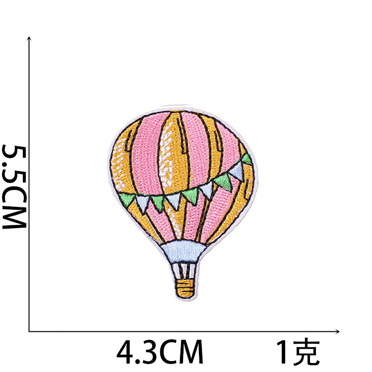 Iron-On Cute Cartoon Hot Air Balloon Embroidery Patch for Kids’ Clothing