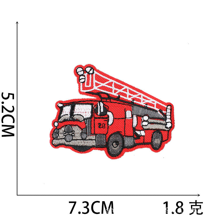 Iron-On Cute Cartoon Dinosaurs, Cars & Excavators Embroidery Patch for Kids’ Clothing
