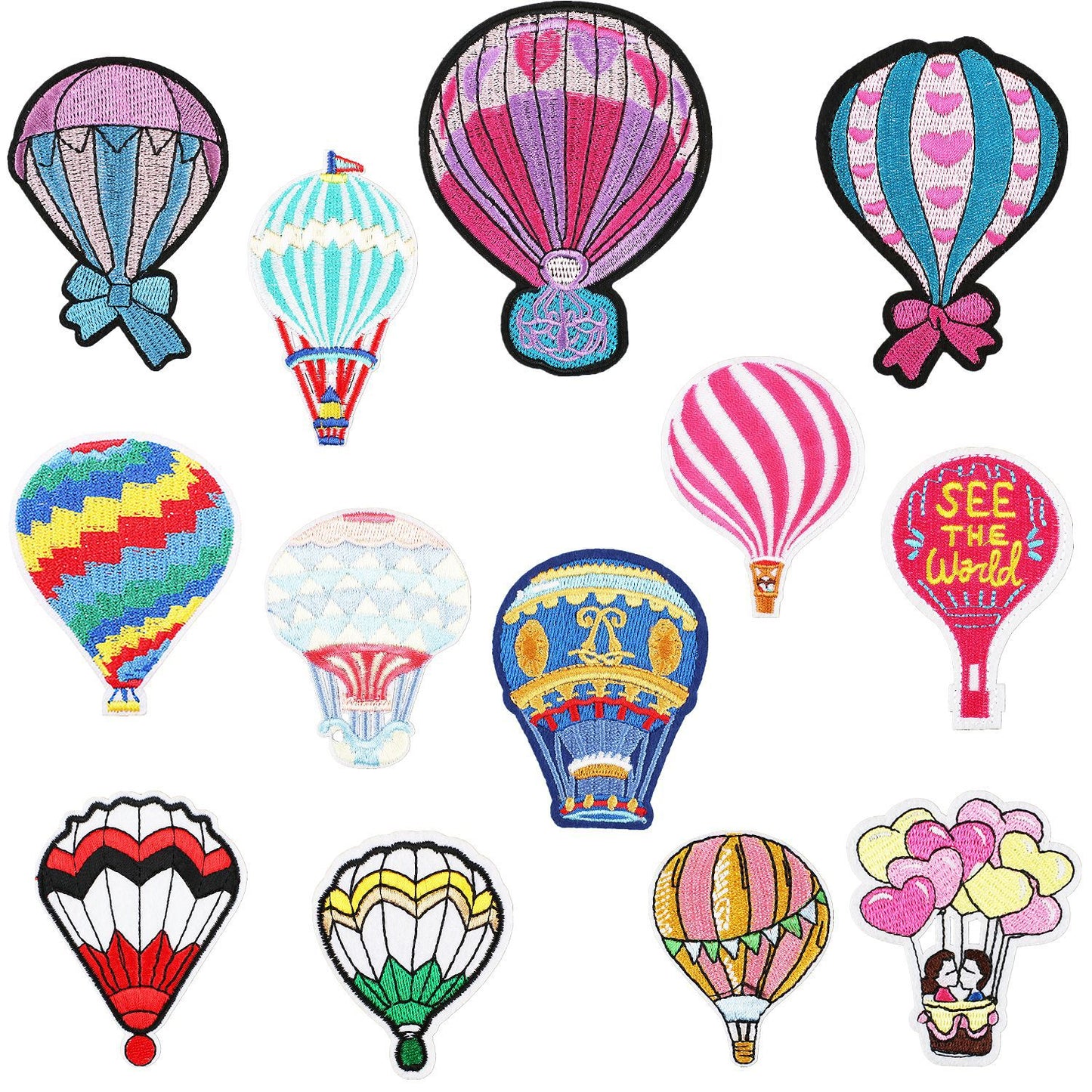 Iron-On Cute Cartoon Hot Air Balloon Embroidery Patch for Kids’ Clothing