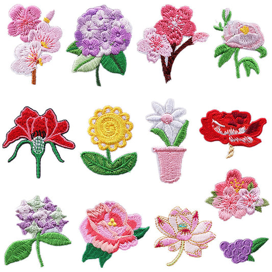 Iron-On Cute Lotus Flower Embroidery Patch